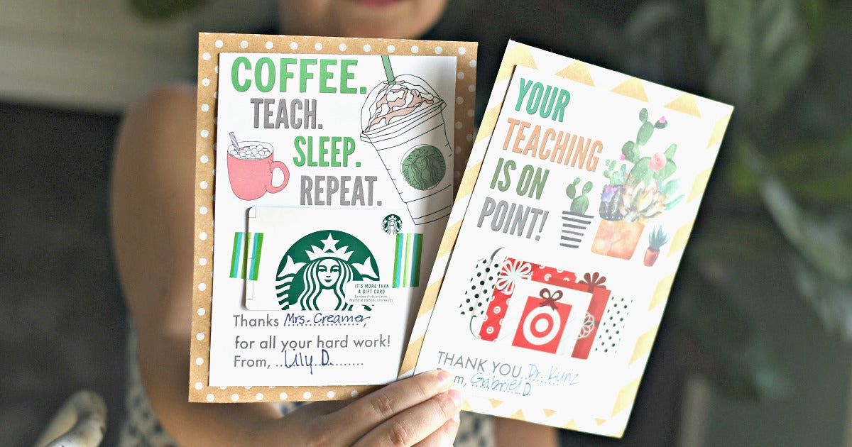 DIY Teacher Appreciation Gift Card Holders w/ Free Printable Designs ...