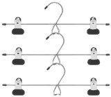 Heavy duty whitmor 6021 181 ebony chrome add on skirt slack hanger set of 3 2 pack silver