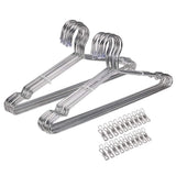 Budget cfzc metal wire hangers 20 pack strong stainless steel hangers with clothes pins 4mm diameter 17 7 inch