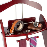 Results storagemaid clothes valet stand with mirror beautiful solid mahogany hardwood wardrobe valet stand for clothes with trouser bar jacket hanger tray organizer tie belt hook and shoe rack