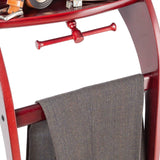 Save storagemaid clothes valet stand with mirror beautiful solid mahogany hardwood wardrobe valet stand for clothes with trouser bar jacket hanger tray organizer tie belt hook and shoe rack