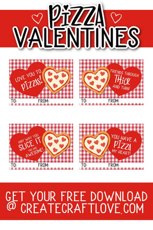 Pizza Valentines Printable for Classroom Parties