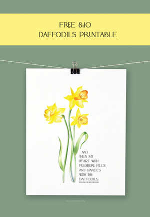 Daffodils Poem Printable