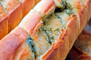 Baguette with garlic and herbs