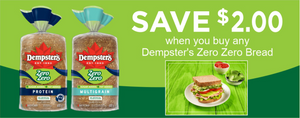 Dempster’s Canada Coupons: Save $2 on Dempster’s Zero Zero Bread