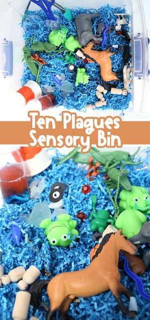 Ten Plagues Sensory Bin