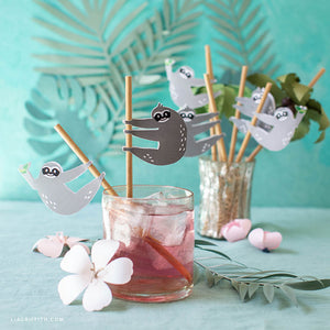 Printable Sloth Straw Huggers