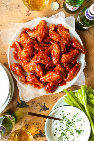 So crispy, so sticky, so finger-licking amazing!!! Plus, the homemade Ranch? MIND BLOWN