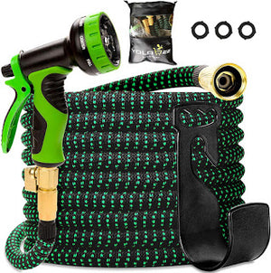 Durable Expandable, Lightweight Garden Hose Bundle (55 Feet) with Spray Nozzle and Accessories for ONLY $15 (Was $29.99)!!!