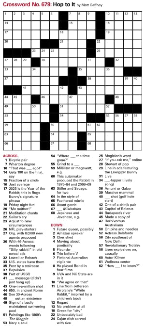 Puzzles: Printable Crossword - Issue: January 20, 2023