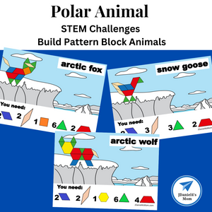 Polar Animal STEM Challenges – Build Pattern Block Animals