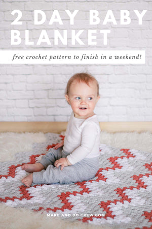 “Done in a Weekend” Quick Free Crochet Baby Blanket Pattern