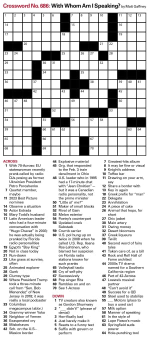 Puzzles: Printable Crossword - Issue: March 10, 2023