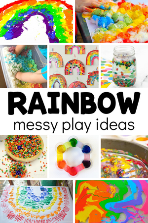 25+ Rainbow Messy Play Ideas for Kids