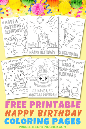 30 Free Printable Happy Birthday Coloring Pages for Kids