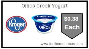 Kroger: Oikos Greek Yogurt ONLY $0.38 {Reg $1.00}