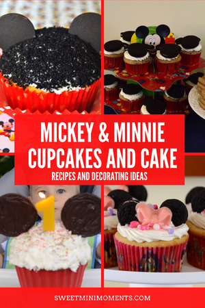 Decorating Ideas (and Recipes) for Mickey and Minnie Cupcakes and Cake