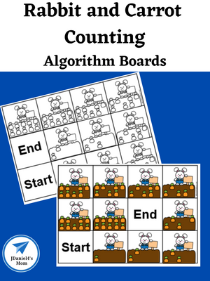 Rabbit and Carrot Counting Algorithm Boards