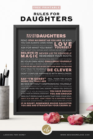 Free Rules for Daughters Printable