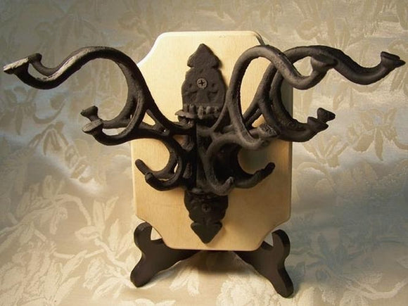 Cast Iron Five Hook Coat Rack Black