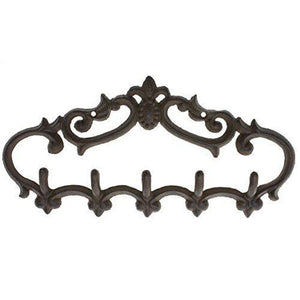 Cast Iron Wall Hanger - Vintage design with 5 hooks
