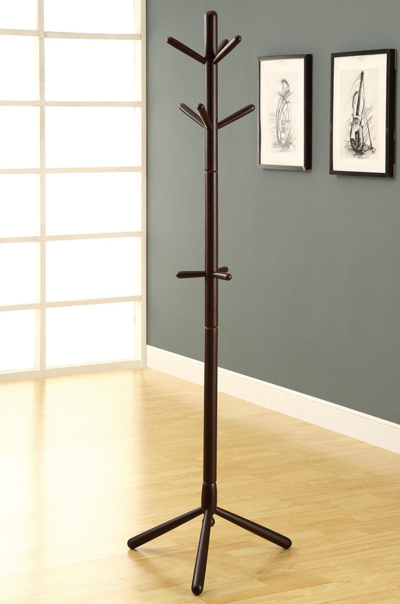 Cappuccino Contemporary Solid Wood Coat Rack