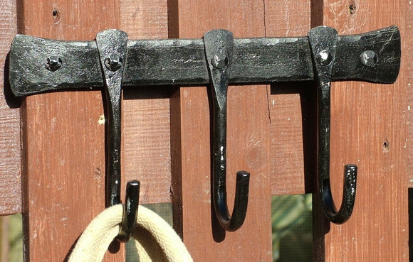 Traditional Wrought Iron three hook Coat Rack