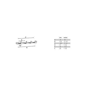 Smedbo B1054 Quadruple Coat Rack, Brushed Stainless Steel