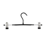 Heavy duty lqfld hanger stainless steel pants skirt slack hangers with 2 non slip adjustable clips with rubber protective cover never bend and rust resistant 10 pack black