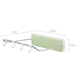 Home ounona automatic rebound bathroom wash basin storage rack foldable dish pan brush towel shelf hanger with 4 hooks green
