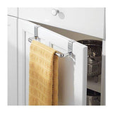 Products mdesign kitchen over cabinet metal towel bar hang on inside or outside of doors for hand dish and tea towels 9 75 wide 2 pack chrome