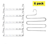 Buy goahead space saving hanger set 6pack stainless steel magic hangers wonder clothes organizer bonus slack hanger