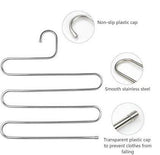 Amazon idea2go 3 pack stainless steel hanger beegod s shape s type 5 layers multi purpose hangers storage rack for clothes pants jeans scarf tie