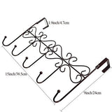 Storage organizer obmwang over the door 5 hook rack decorative organizer hooks for clothes coat hat belt towels stylish over door hanger for home or office use l x w x h 15 x 2 x 9 inch