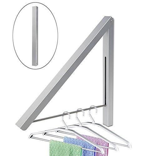 Discover the best duvengar folding clothes hanger drying rack wall mounted retractable clothes rack aluminum home storage organiser space savers easy installation