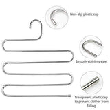 Related s type 5 layer stainless steel hanger with multi purpose for pants cloths tie scarf 6 pieces