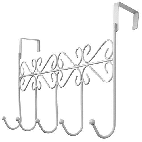 On amazon rbenxia over the door 5 hanger rack decorative metal hanger holder for home office use white