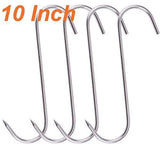 The best meat hook 10inch s hooks honshen stainless steel meat hooks for hanging processing butcher hook 4pack meat hooks 6mm 10inch