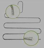 Amazon best idea2go 3 pack stainless steel hanger beegod s shape s type 5 layers multi purpose hangers storage rack for clothes pants jeans scarf tie