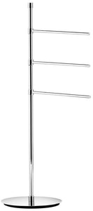 WS Bath Collections Ranpin Collection Towel Stand with Three 10.8" Arms, 35.6", Polished Chrome