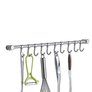 Amazon best vidwala kitchen wall hanging cookware rack with adjusted hooks wall mount rail utensil storage organizer rcks neatly organizes stainless steel