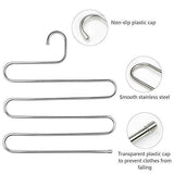Storage organizer s type stainless steel clothes pants hangers for closet organization with multi purpose for space saving storage 10 pack