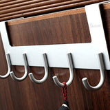 Great door hooks hanger rack anjuer aluminum utility organizer towel hooks holder for kithchen bathroom 5 hooks over the door hanger silver