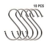 Selection kitovet medium s hooks heavy duty stainless steel s shaped hanging hooks for hanging metal kitchen pot pan hanger storage rack closet s type hooks multiple uses