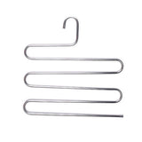 Get teerfu 3 pack study pants hangers s type stainless steel trousers rack 5 layers multi purpose closet hangers magic space saver storage rack for clothes towel scarf trousers tie