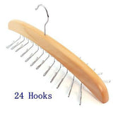 Selection shsycer 24 ties wooden tie hanger closet organizer rotating twirl rack hanger