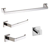 Amazon best bigbig home 4pcs bathroom hardware set modern square style sus 304 stainless steel toilet paper holder towel ring robe hook towel bar chrome finish wall mounted tissue hanger bathroom accessories