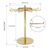 Featured metal jewelry display stand gold rotatable table top jewelry display holder necklaces bracelets earrings ring hanging jewelry organizer gold