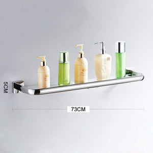 Related deed wall hanging mount rack toilet shelf stainless steel bathroom shelf dressing table dressing table tempered glass mirror frame storage rack 73cm
