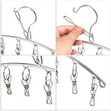 Get 3 pack stainless steel laundry drying rack clothes hanger with 10 clips for drying socks drying towels diapers bras baby clothes underwear socks gloves